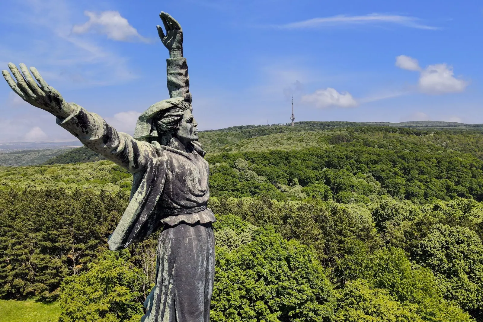 Spomenik slobode nadgleda pošumljeni krajolik Nacionalnog parka Fruška gora u Srbiji